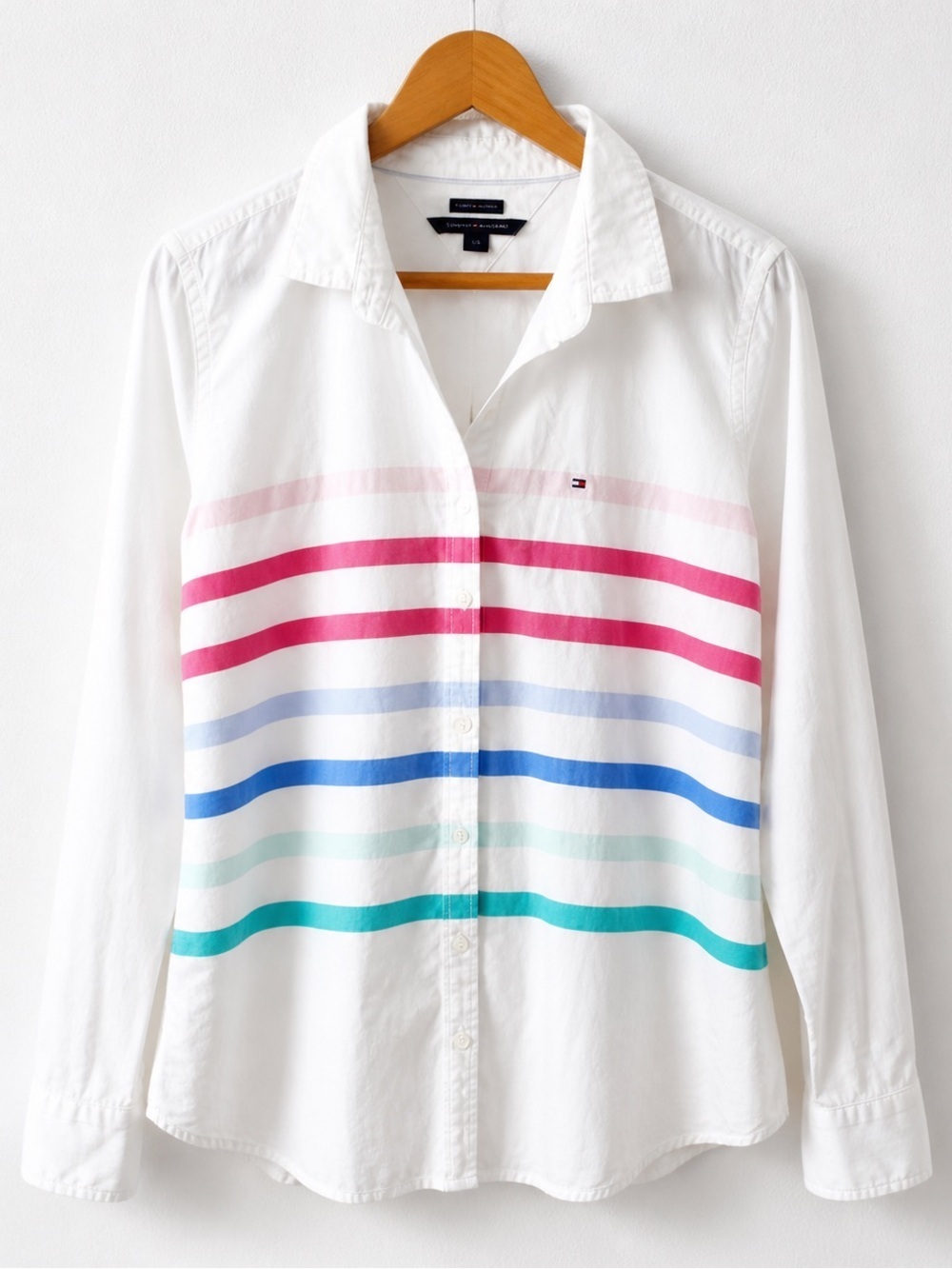 Tommy  Hilfiger striped rainbow blouse L